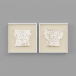 Canvas Painting With Wood Sculpture