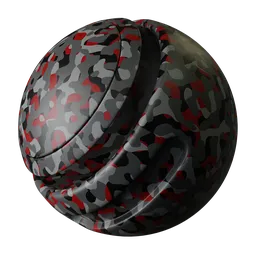 High-resolution procedural Rough Plastic Camo material for Blender 3D with customizable colors suitable for PBR textures.