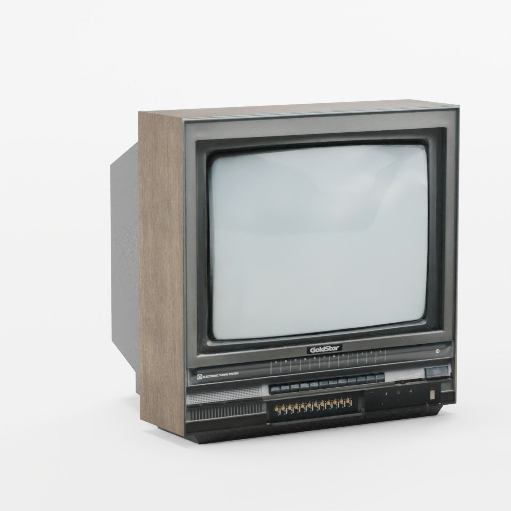 Vintage TV Set 1 3D Video devices models BlenderKit