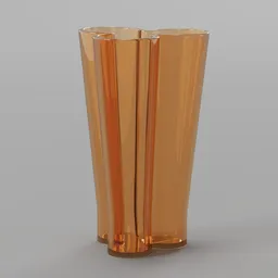 Modern Glass Vase – Amber Decorative Sculptural Vase