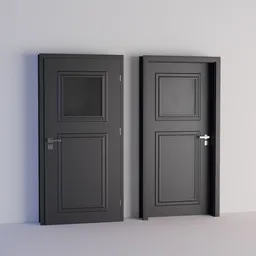 Modern door with glass window