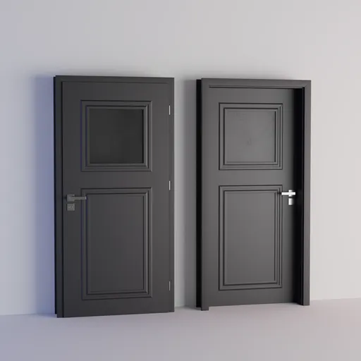 Modern door with glass window