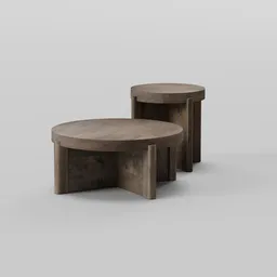 Dark wood coffee table set