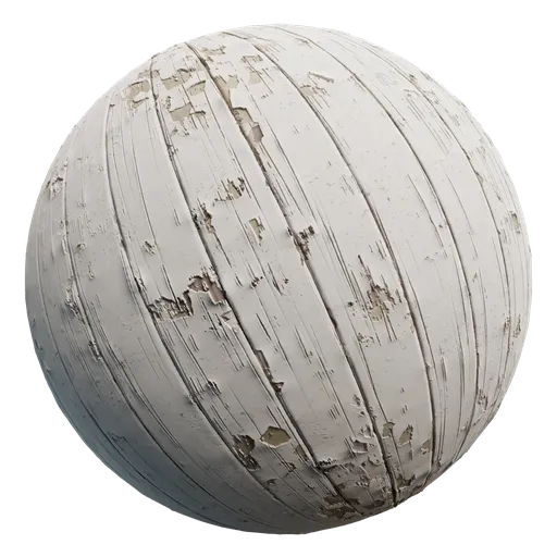 High-resolution weathered white wood PBR texture for 3D modeling and rendering.