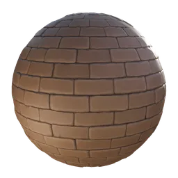 PBR textured stylized stone brick material for 3D modeling in Blender, suitable for walls and buildings.