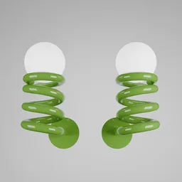 Spiral Sconce Set Green