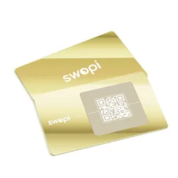 Golden card with NFC chip and QR code