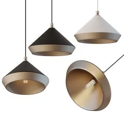 Detailed 3D render of VALUT series hanger pendant lamps with realistic lighting and textures for Blender.