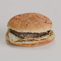 Realistic homemade hamburger