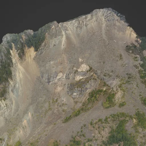 Large Rock Slide on Mountain Photoscan
