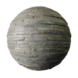 Realistic Stone Cladding PBR texture for 3D materials, with detailed displacement map for Blender.