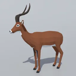 Low Poly Kob Antelope