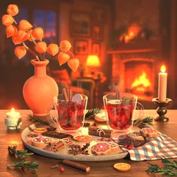 Cozy Mulled Wine Evening Scene