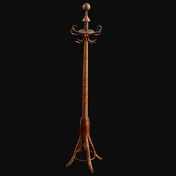 Early 1900s Wooden Coat Rack Ornate