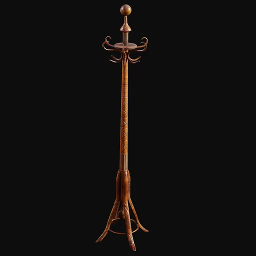 Early 1900s Wooden Coat Rack Ornate