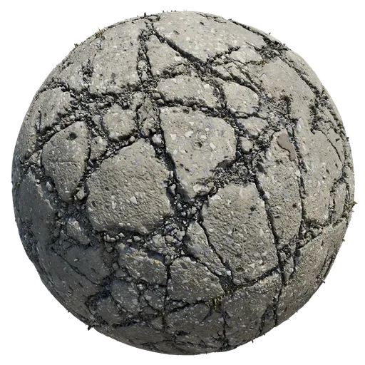 Detail-rich 8K photoscanned PBR texture of broken small rock and brick ground for 3D rendering.