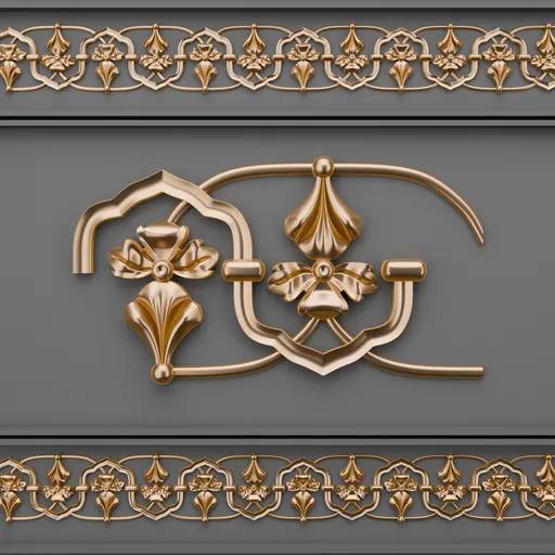 Intricate 3D classic ornament model showcasing detailed design for architecture and interior renderings in Blender.