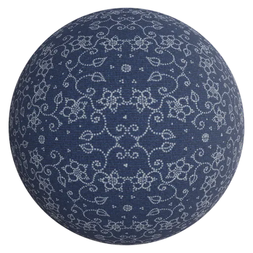 High-quality 4K PBR flower pattern carpet material for Blender 3D flooring textures.