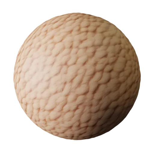 High-resolution peach knit wool texture for realistic fabric rendering in Blender 3D and PBR materials.