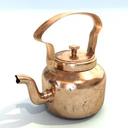 "Discover a stunning, ultra-realistic low poly Indian style copper tea pot for Blender 3D. Exquisitely detailed with a mottled coloring and oily sheen, this 3D model is a beautiful addition to any kitchen set collection. Available now on BlenderKit."