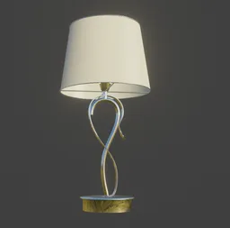 Intricately designed 3D Chirissa Lamp model with a curved metallic structure for Blender rendering.