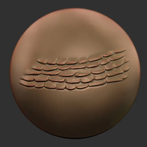 3D sculpting tool creating detailed dragon skin texture for creature modeling in Blender.