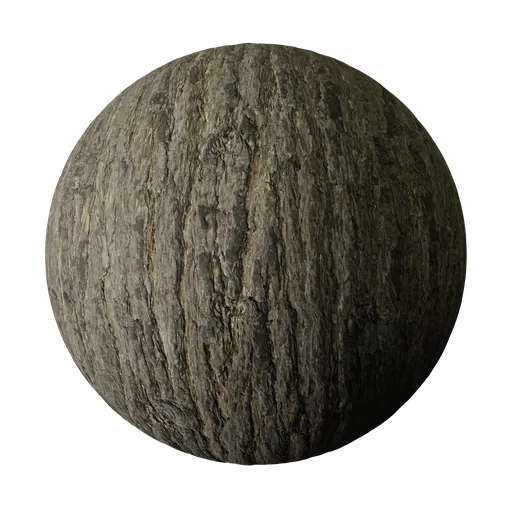 Realistic textured tree bark PBR material for 3D modeling and rendering in Blender and other software.