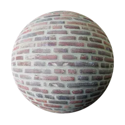 High-quality textured PBR Brick Wall material for realistic 3D rendering in Blender and other 3D applications.