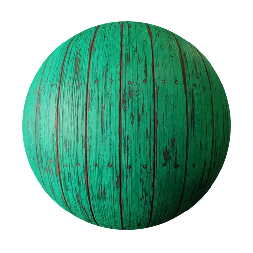 Painted wooden planks