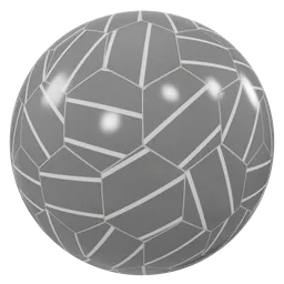 High-detail PBR gray and white honeycomb tile texture for 3D Blender materials with realistic 4K resolution.