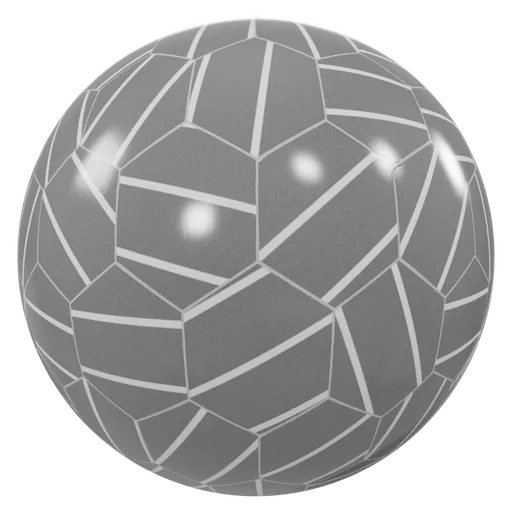 High-detail PBR gray and white honeycomb tile texture for 3D Blender materials with realistic 4K resolution.