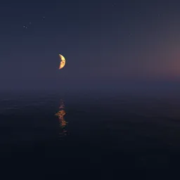 Twilight with Moon Sunset