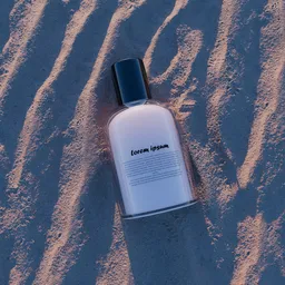 Fragrance Bottle on Rippled Sand
