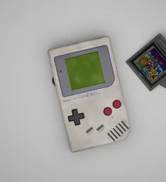 Detailed 3D model of classic Nintendo Game Boy with authentic design elements, perfect for Blender enthusiasts.