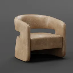 Gia Open-Back Leather Chair
