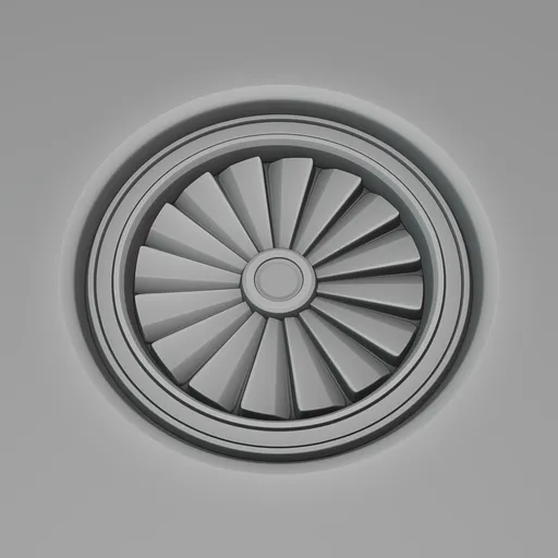 Detailed 3D sculpted gear shape applied by Blender-compatible hardsurface sculpting brush.