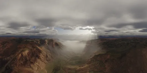 Hazy Sunrays Overcast Valley
