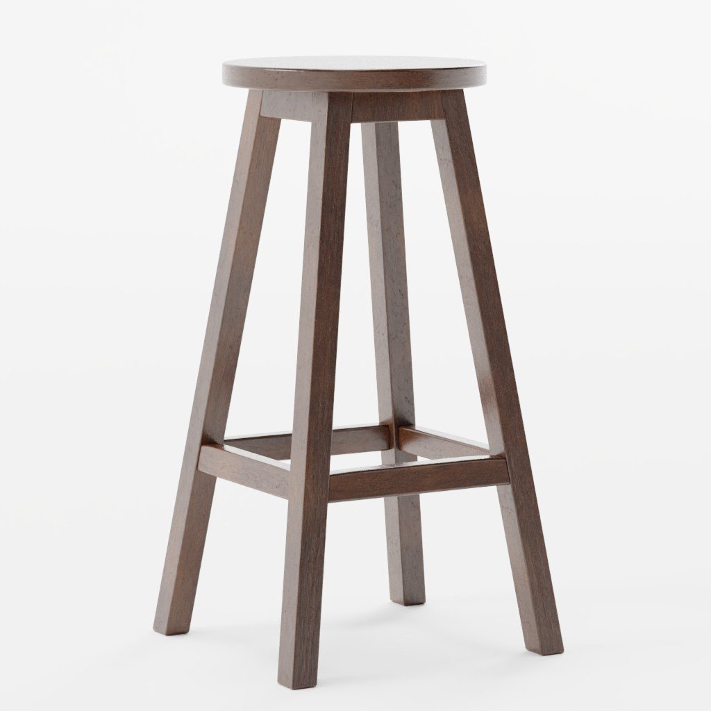 BlenderKit Download the FREE Wooden bar stool model