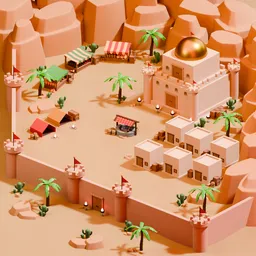 Low Poly Desert Sand Kingdom