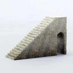 Realistic 3D stone staircase model with detailed textures suitable for architectural visualizations in Blender.