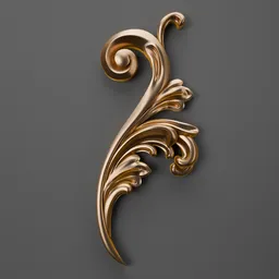 Intricately detailed classic scroll ornament 3D model for efficient scene enhancement.