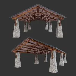 Canopy on brick supports