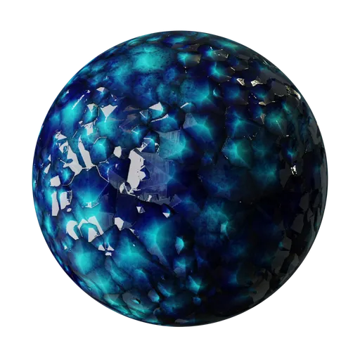 Blue Crystalline Gemstone PBR Material
