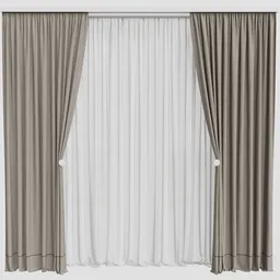 GD Silk and Cotton Curtain Set