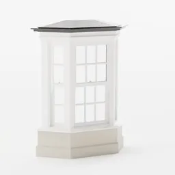 "Moveable window parts 3D model for Blender 3D - PBR textures and glass shader included. Detailed sash window with realistic constraints for opening and closing. Inspired by John F. Peto's neo-classical style."