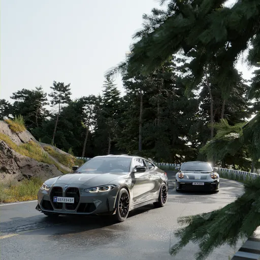 Car realistic scene