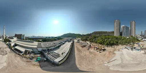Over the construction site