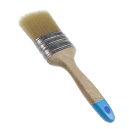 "Realistic paint brush 3D model with hair bristles, textured in Substance Painter for interior visualization, arch viz, animations, and more. Compatible with Blender 3D software."