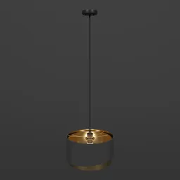 "Ceiling pendant light 'Manderline', a minimalistic and elegant design inspired by Willem Kalf and Frederick Hammersley. Rendered with Corona Renderer in carbon black and antique gold finish. Perfect for modern interiors. Made in Blender 3D in 2019."