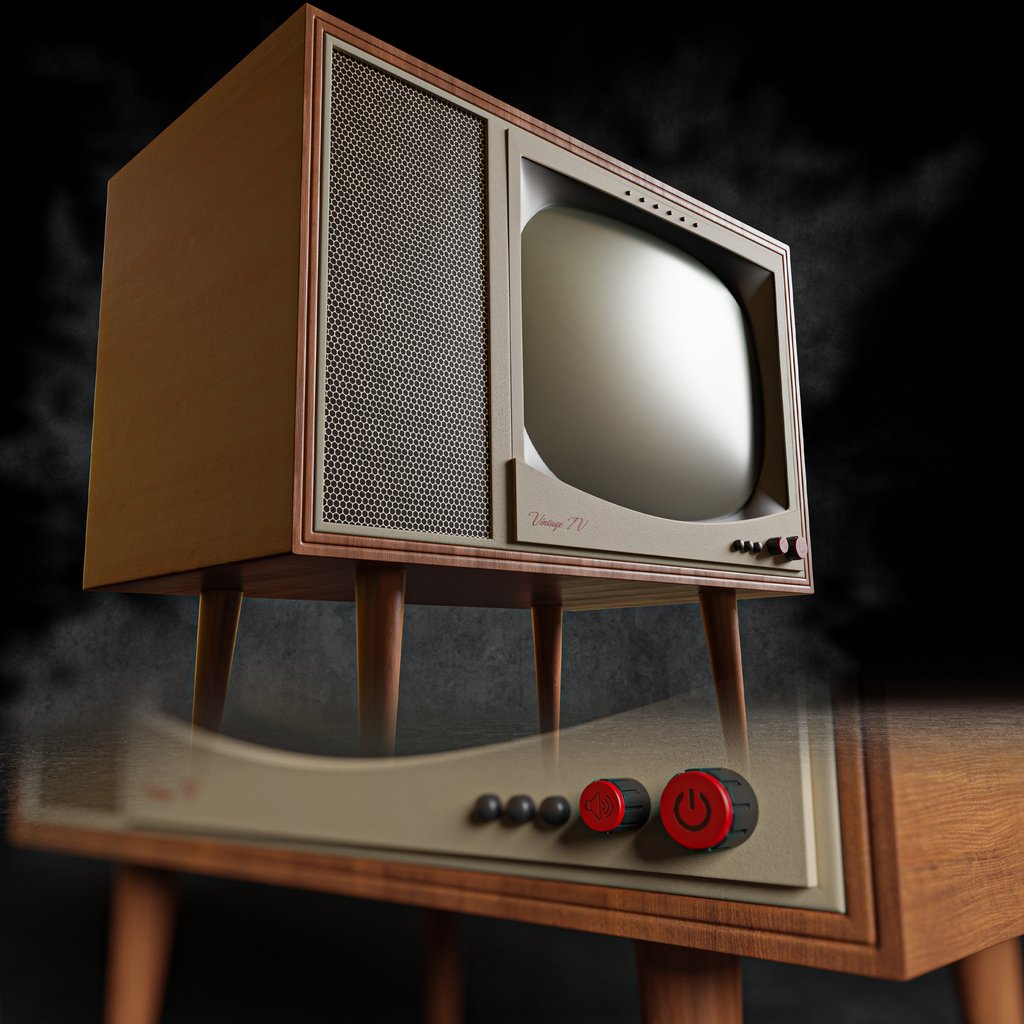 Vintage TV FREE Video devices models BlenderKit